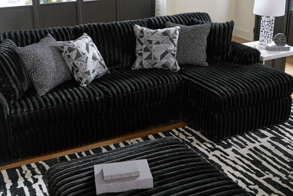 Midnight-Madness Onyx Corduroy Modular Sectional Units