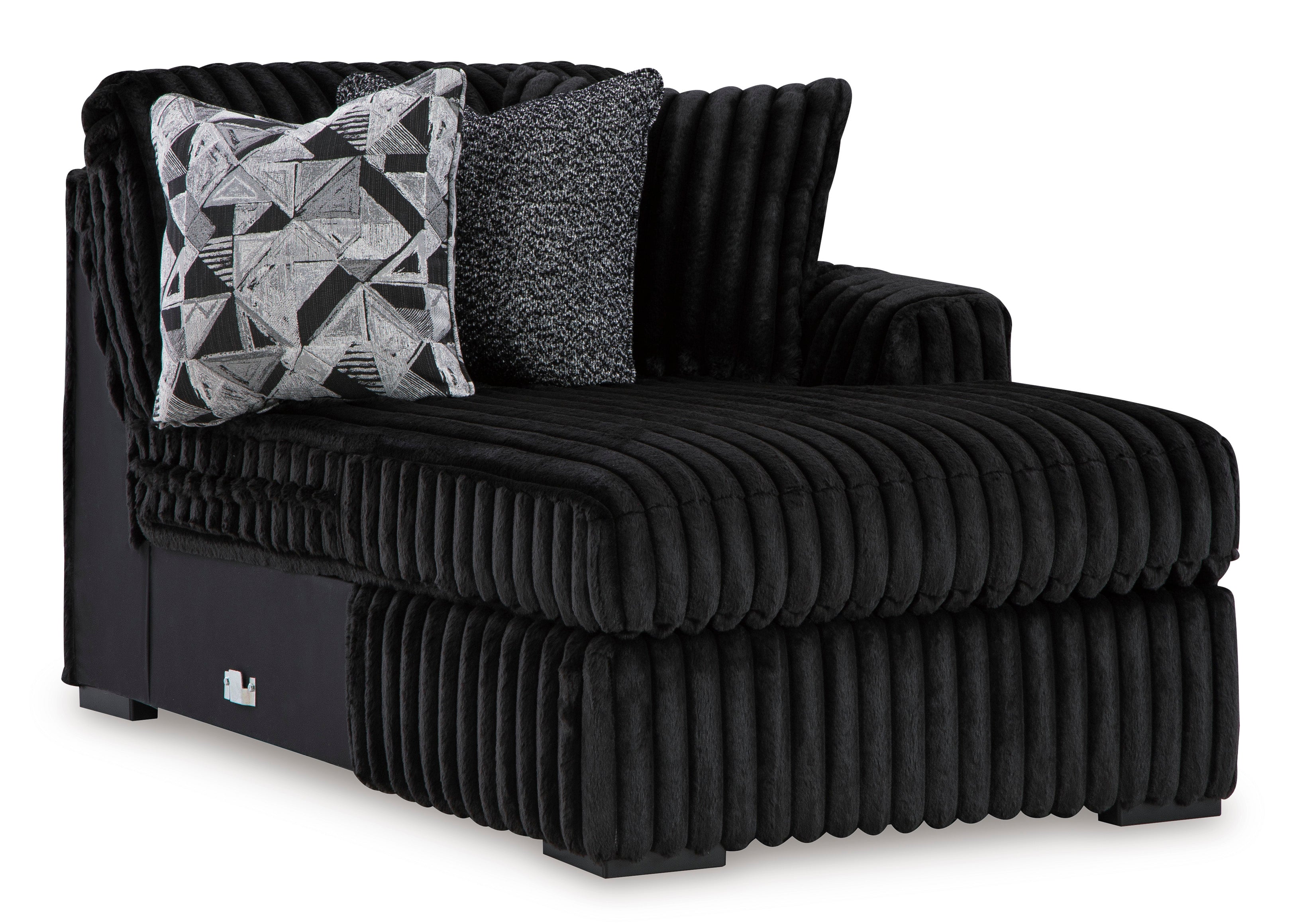 Midnight-Madness Onyx Corduroy Modular Sectional Units