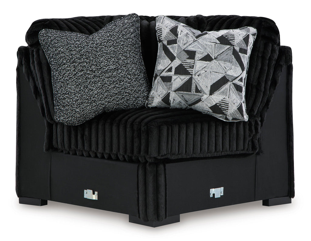Midnight-Madness Onyx Corduroy Modular Sectional Units