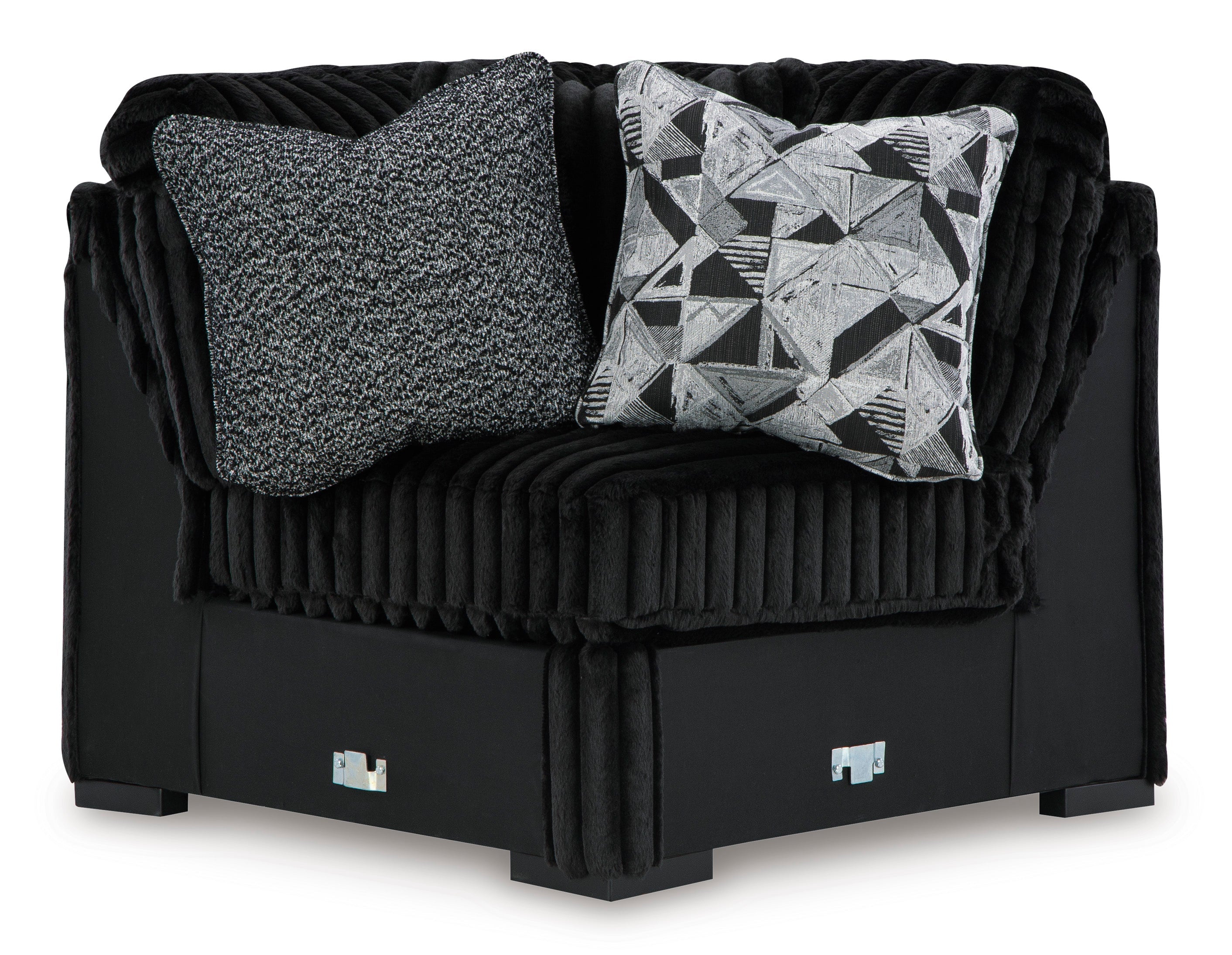 Midnight-Madness Onyx Corduroy Modular Sectional Units