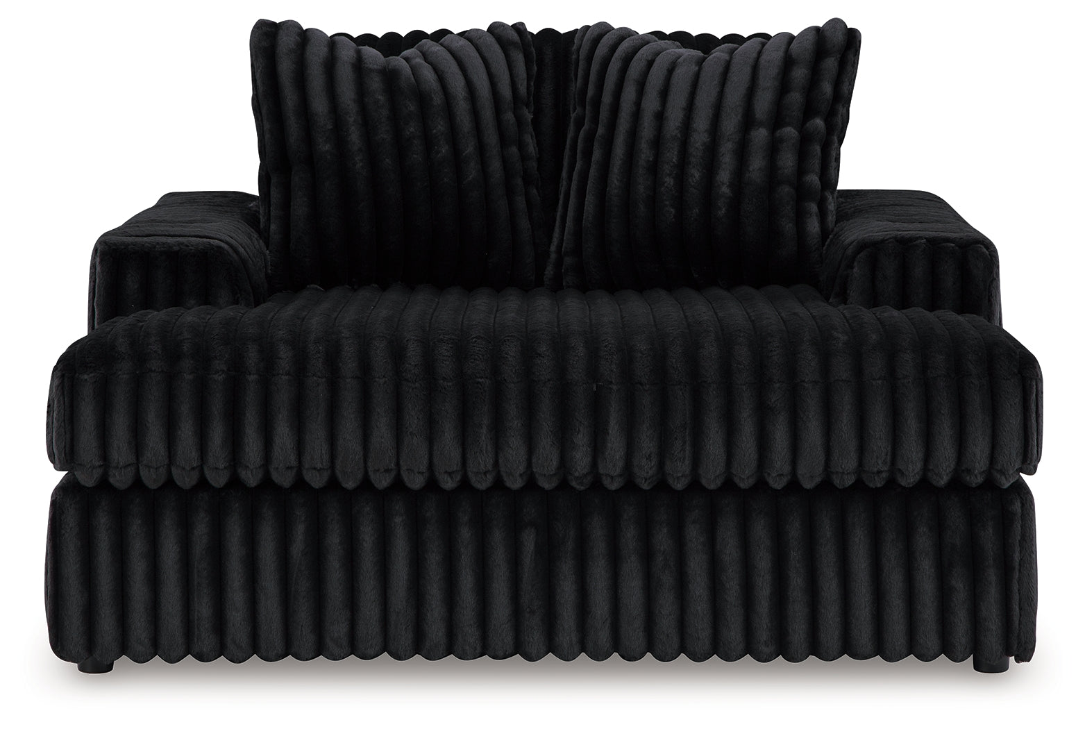 Midnight-Madness Onyx Corduroy Oversized Chaise