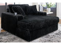 Midnight-Madness Onyx Corduroy Oversized Chaise