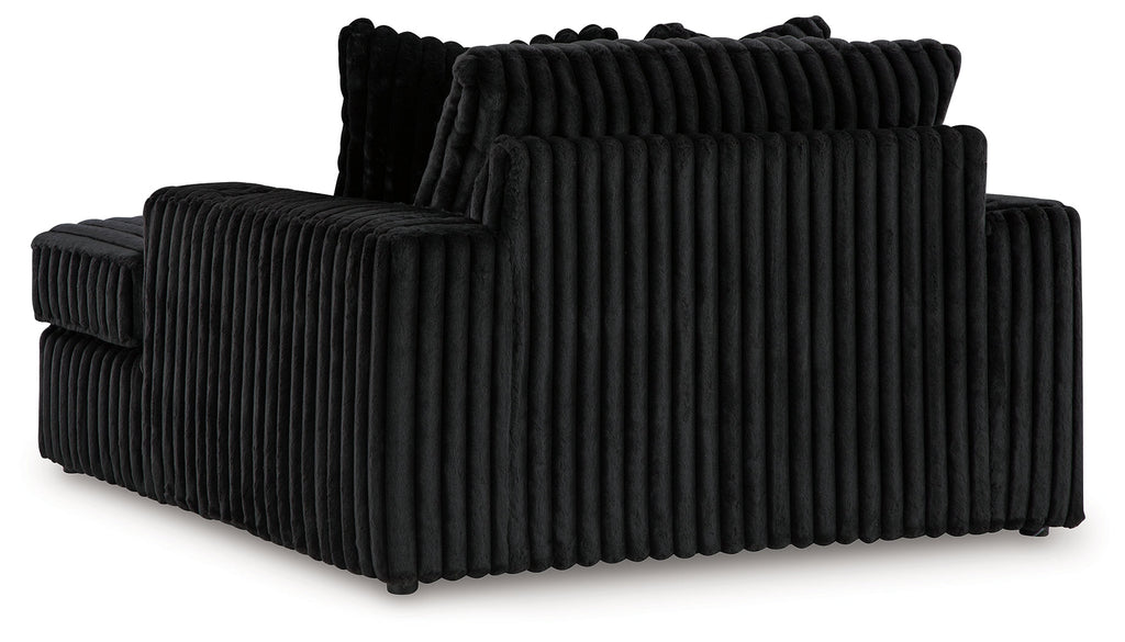 Midnight-Madness Onyx Corduroy Oversized Chaise