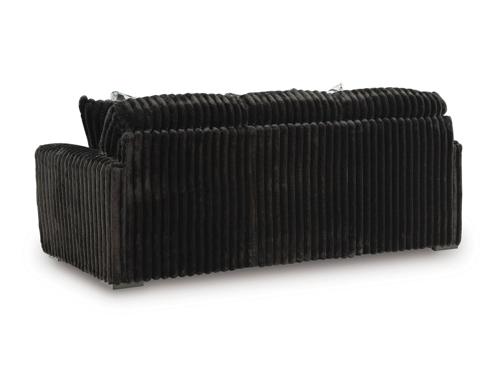 Midnight-Madness Onyx Corduroy Sofa and Loveseat Living Room Set
