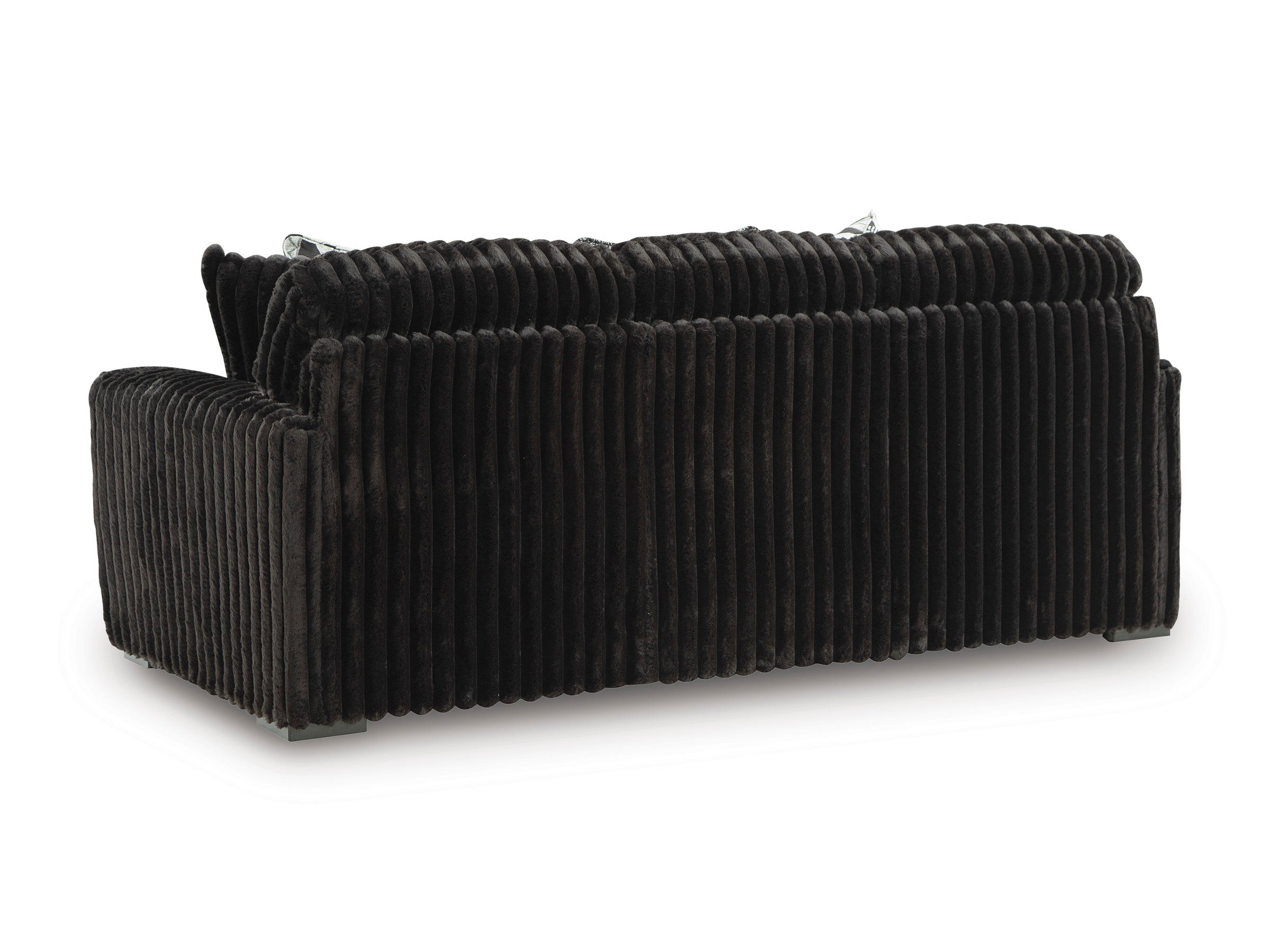 Midnight-Madness Onyx Corduroy Sofa and Loveseat Living Room Set
