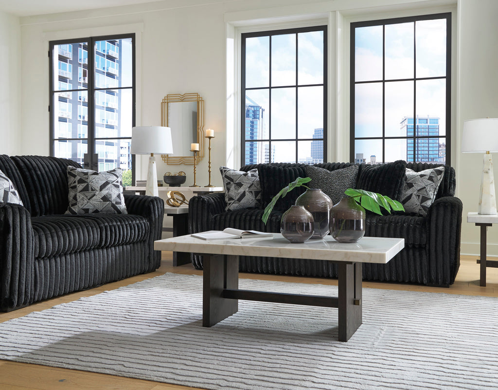 Midnight-Madness Onyx Corduroy Sofa