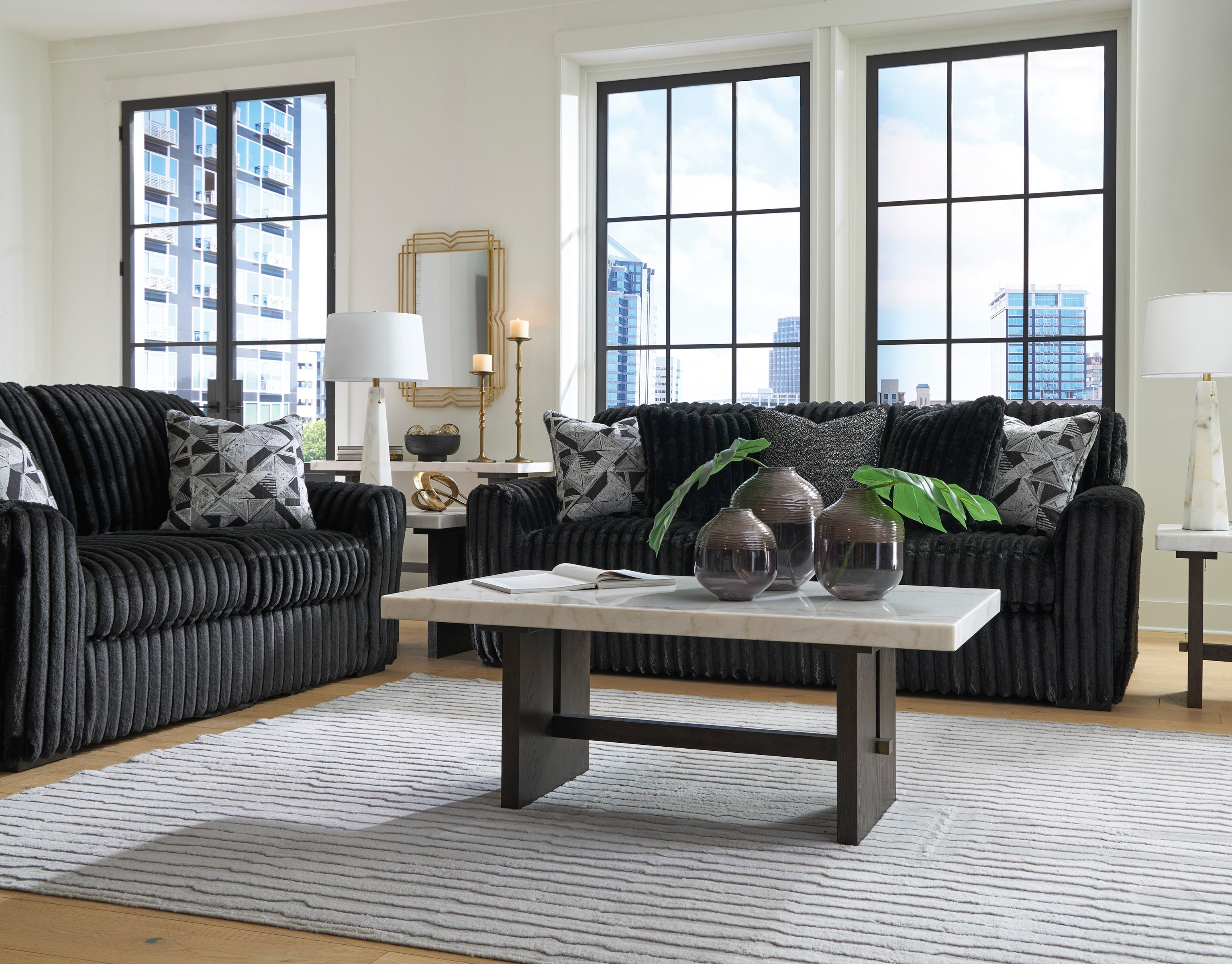 Midnight-Madness Onyx Corduroy Sofa