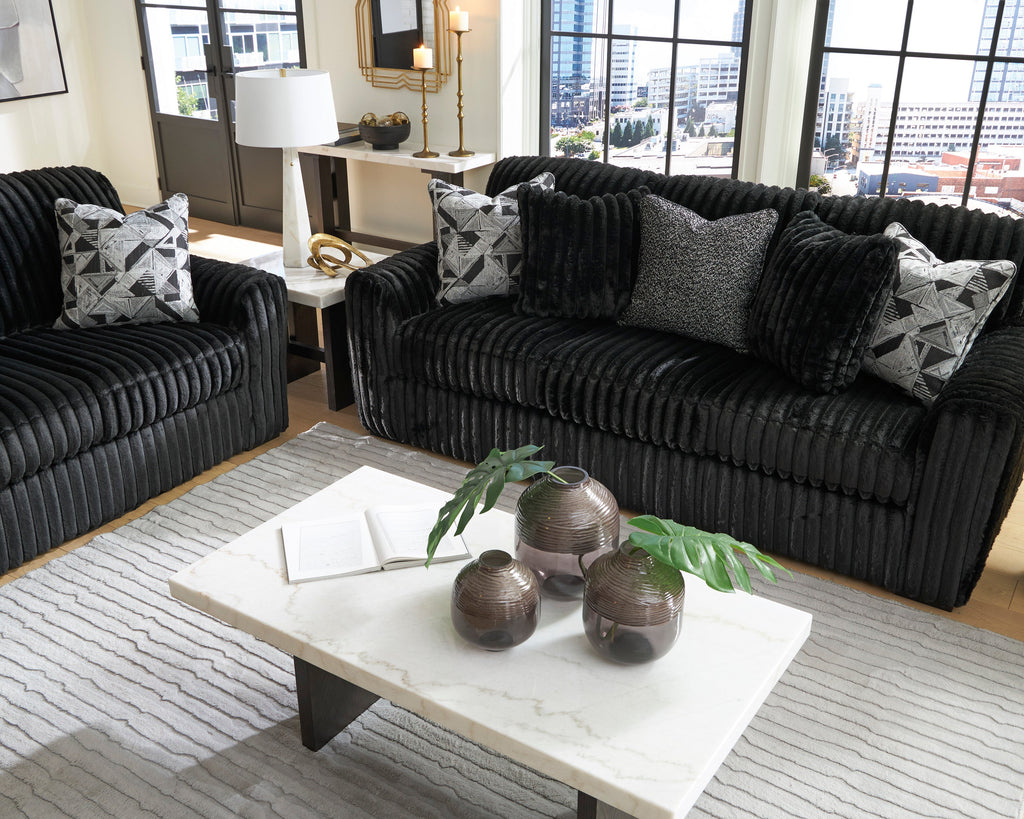 Midnight-Madness Onyx Corduroy Sofa