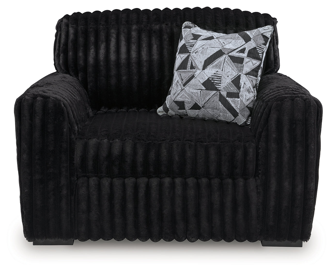 Midnight-Madness Onyx Oversized Chair and Ottoman