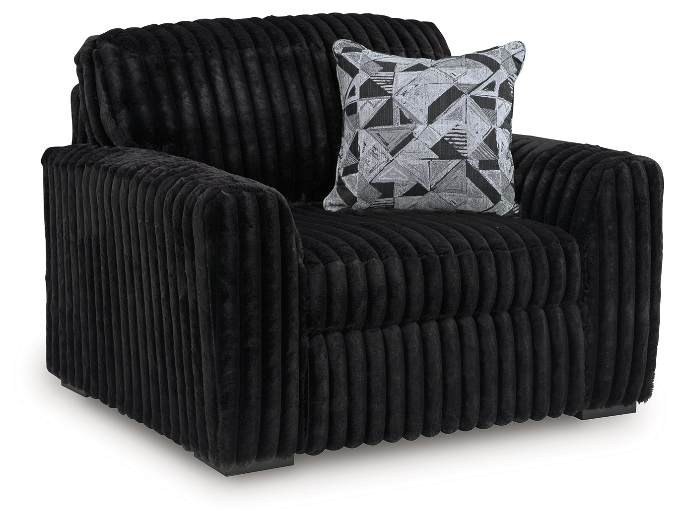 Midnight-Madness Onyx Oversized Chair and Ottoman