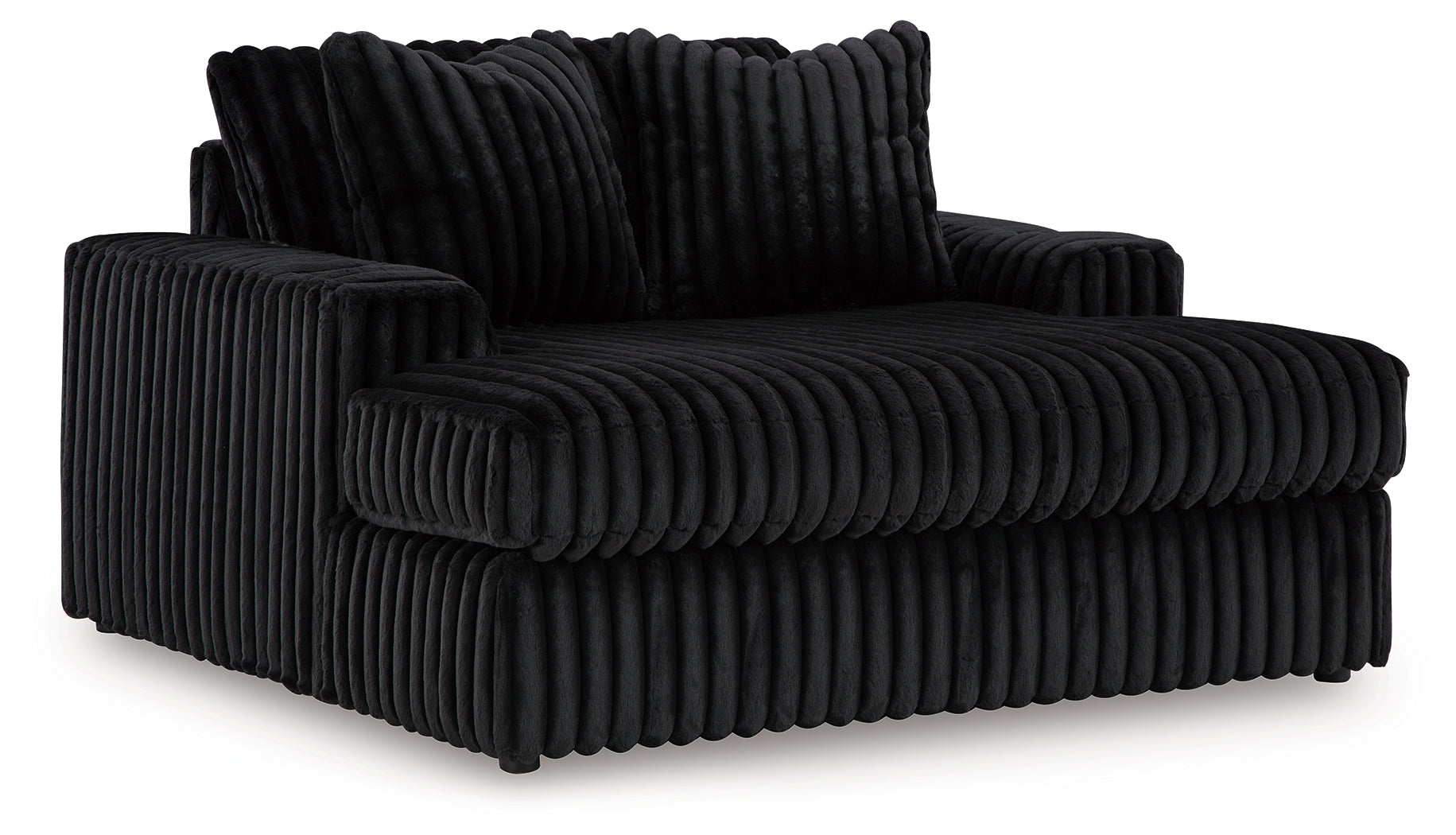 Midnight-Madness Onyx Oversized Chaise and Oversized Accent Ottoman