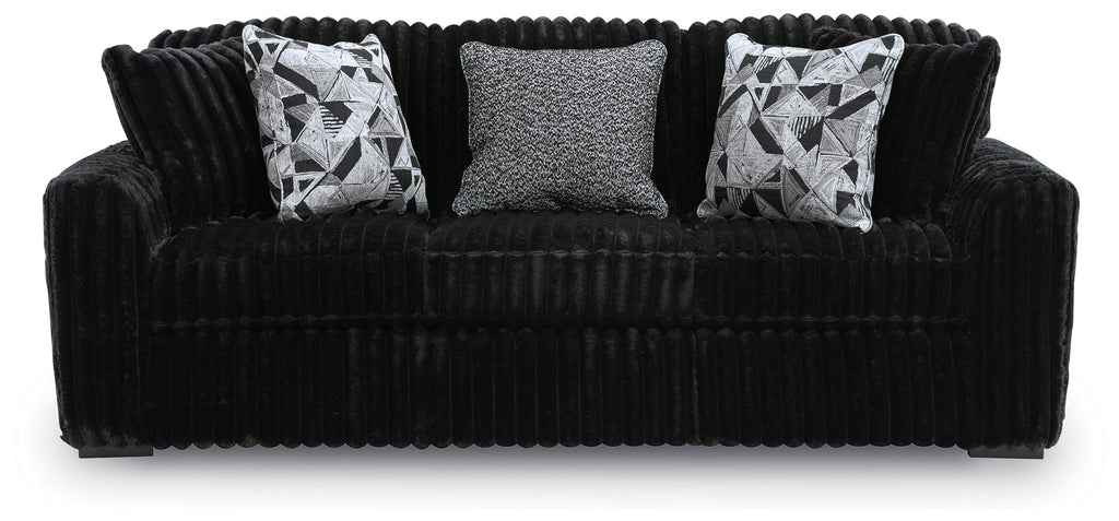 Midnight-Madness Onyx Sofa, Loveseat and Oversized Chair