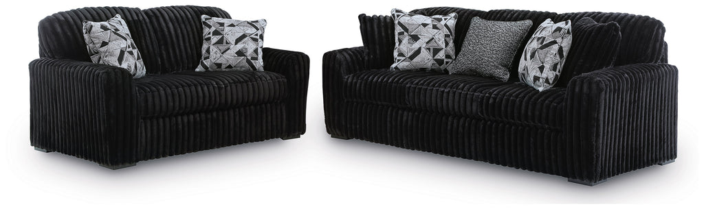 Midnight-Madness Onyx Sofa and Loveseat