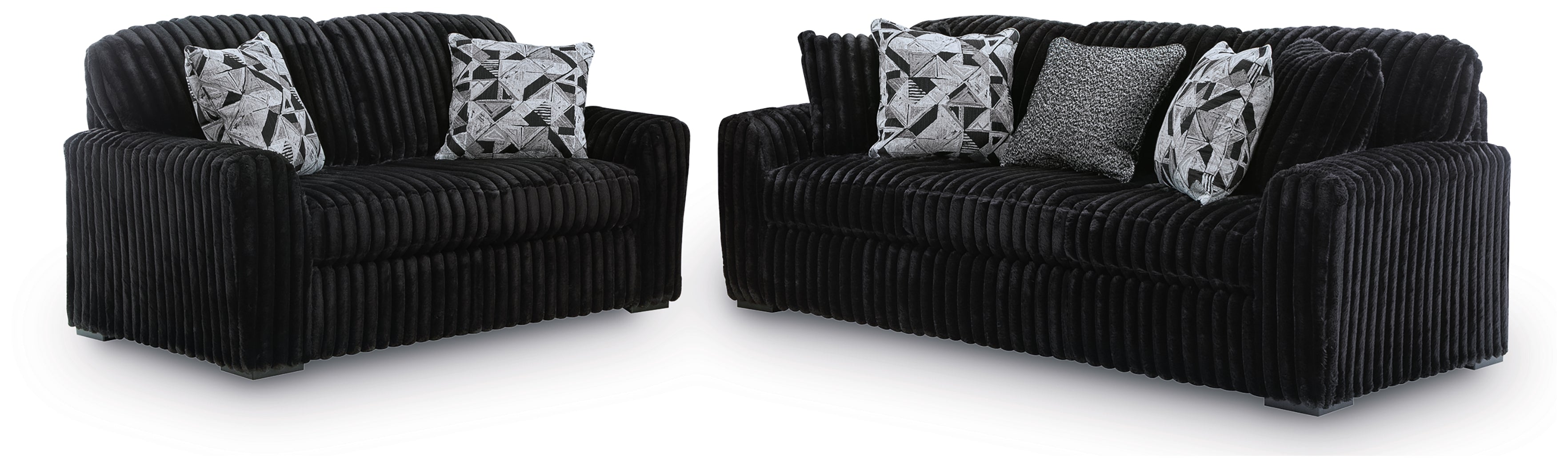 Midnight-Madness Onyx Sofa and Loveseat