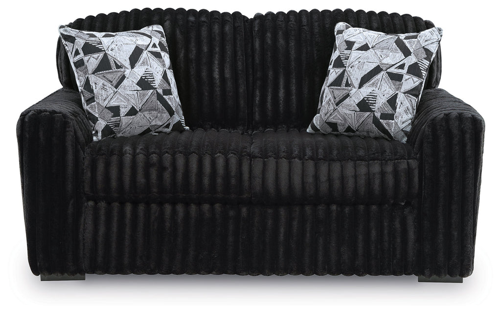 Midnight-Madness Onyx Sofa and Loveseat