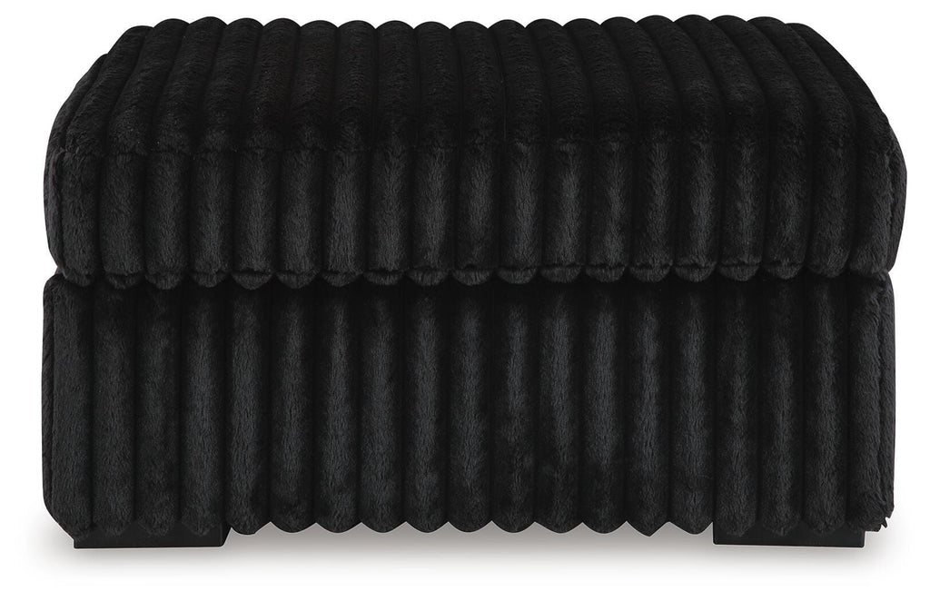 Midnight-Madness Onyx Sofa and Oversized Ottoman