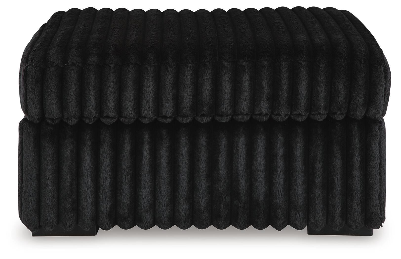 Midnight-Madness Onyx Sofa and Oversized Ottoman