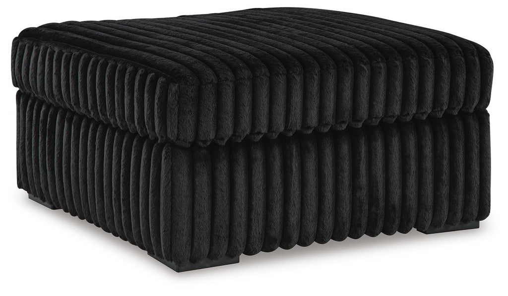 Midnight-Madness Onyx Sofa and Oversized Ottoman