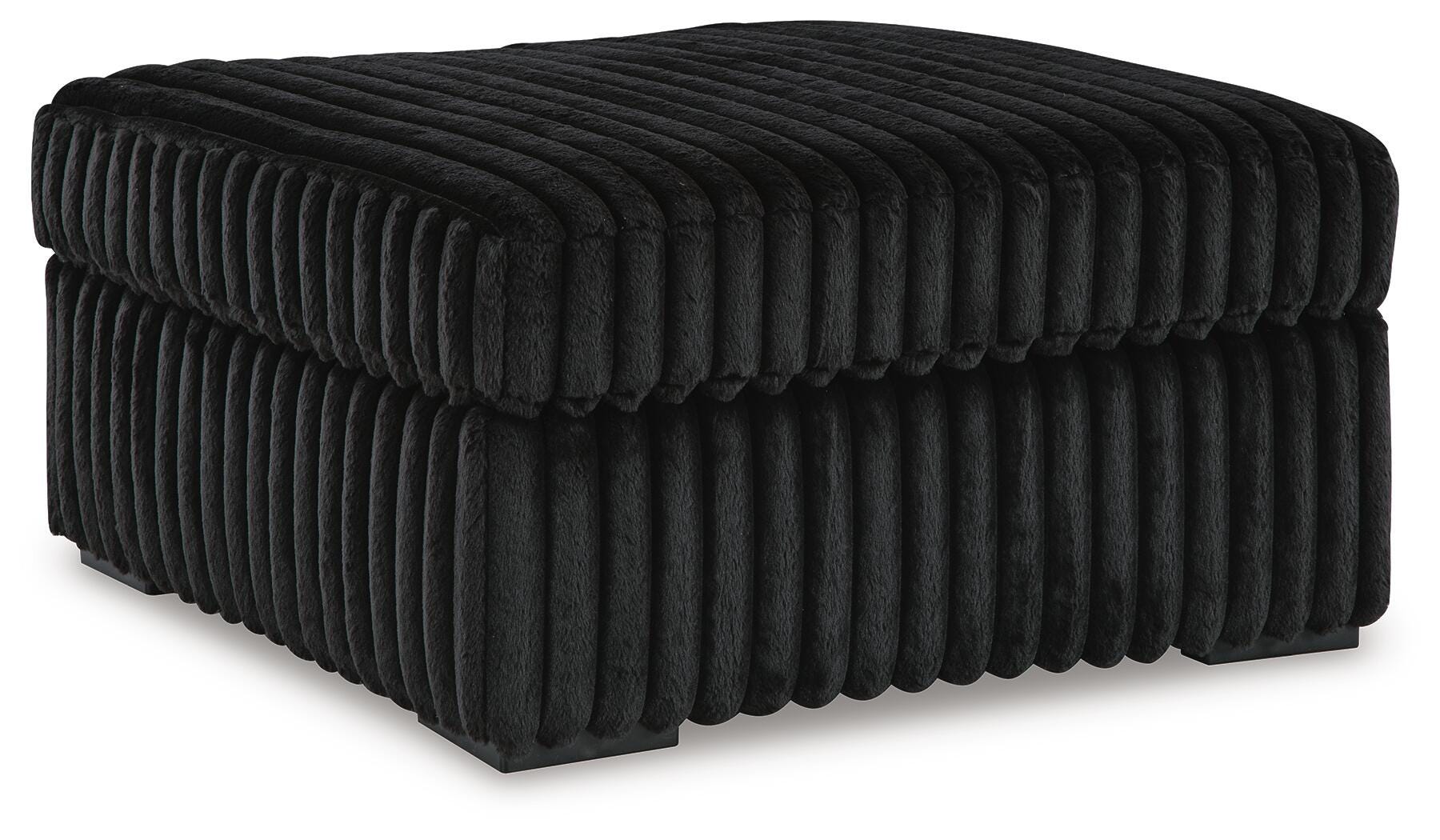 Midnight-Madness Onyx Sofa and Oversized Ottoman