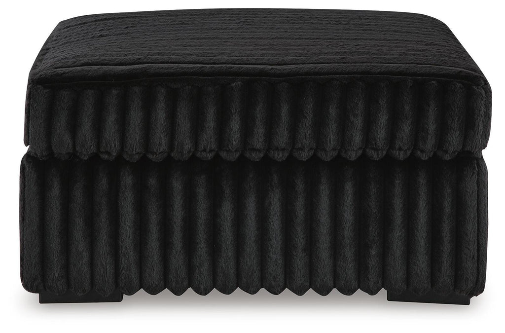 Midnight-Madness Onyx Sofa and Oversized Ottoman