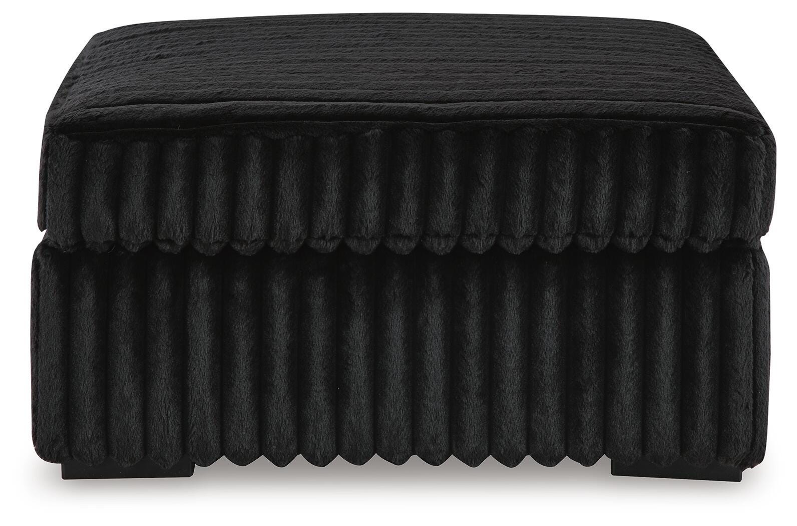 Midnight-Madness Onyx Sofa and Oversized Ottoman