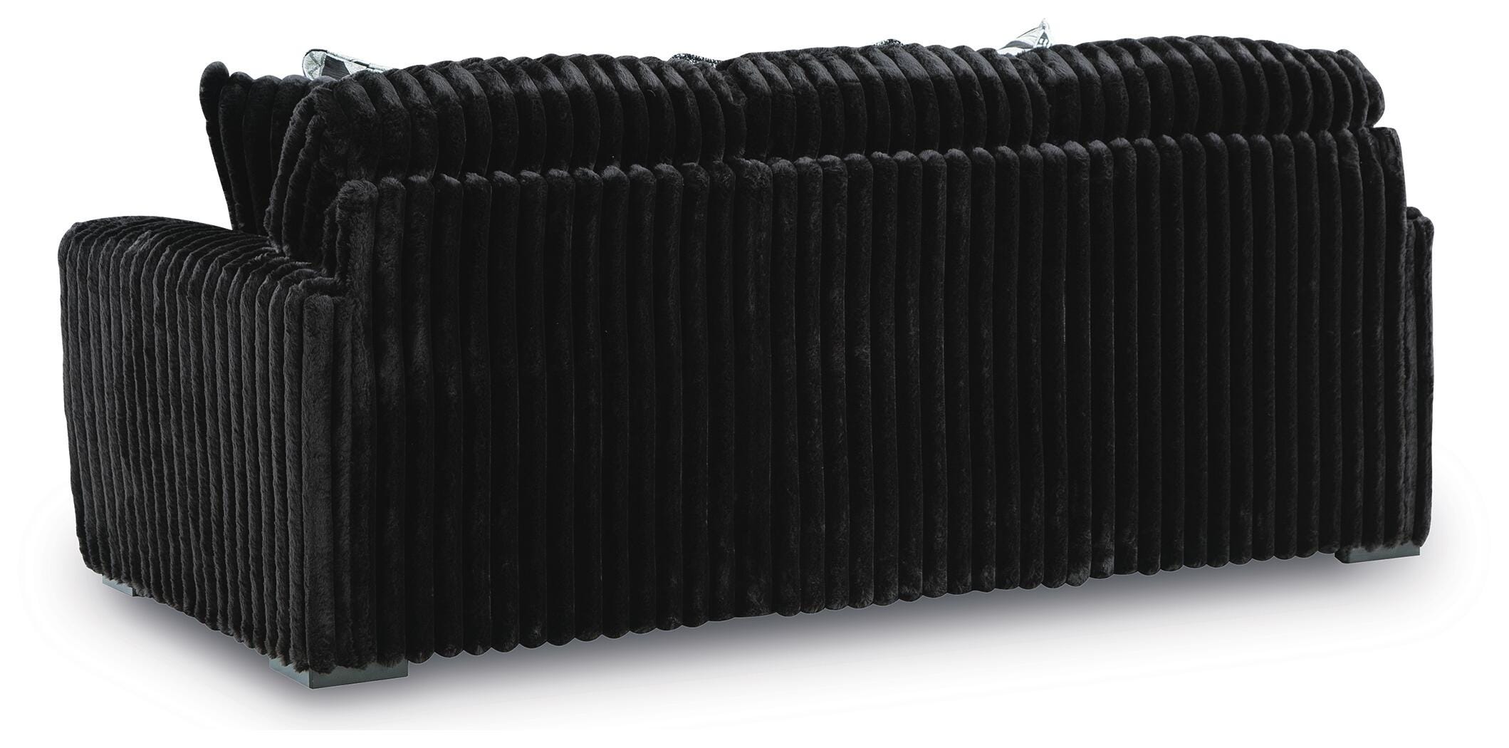Midnight-Madness Onyx Sofa and Oversized Ottoman