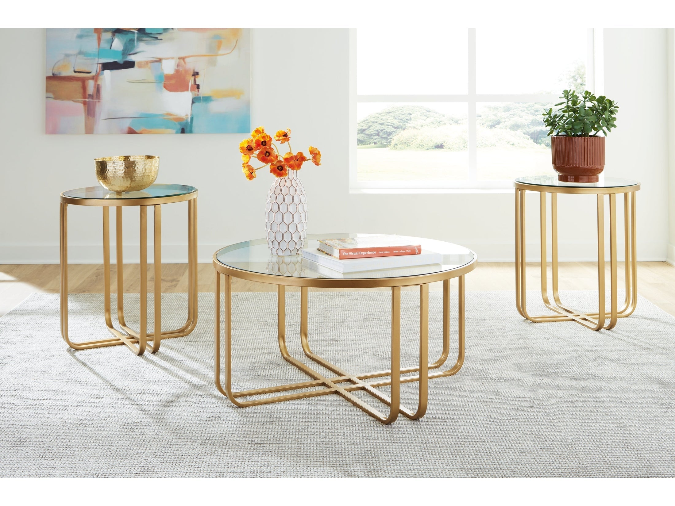 Milloton Gold Occasional Table Set (Set of 3)