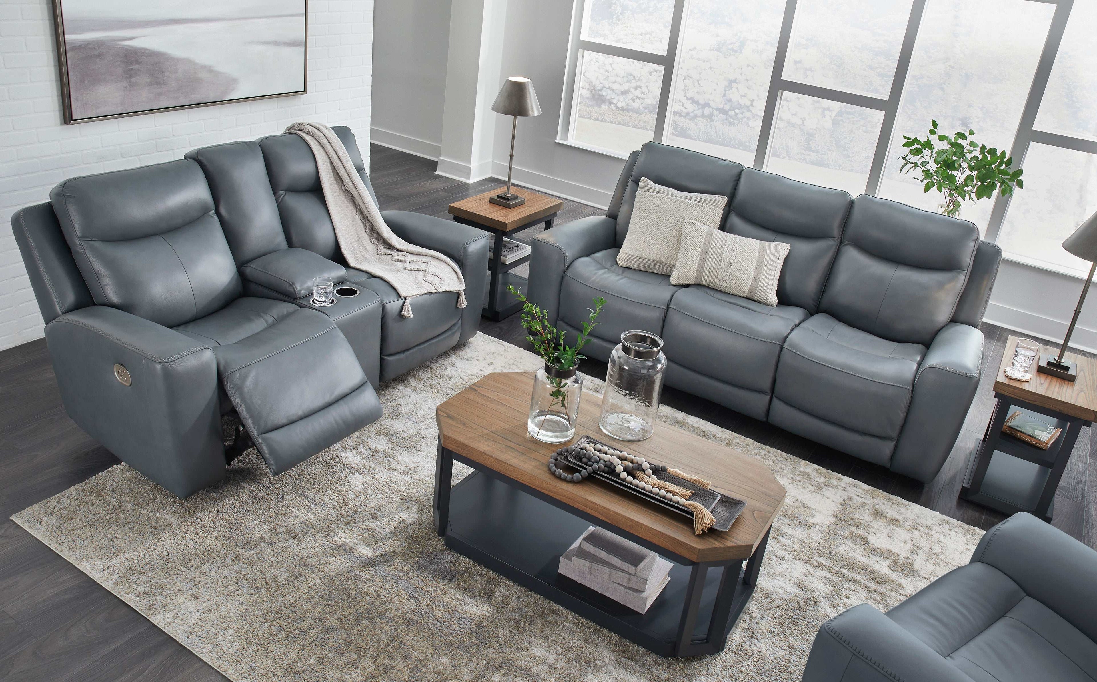 Mindanao Steel Power Reclining Living Room Set / 2pc