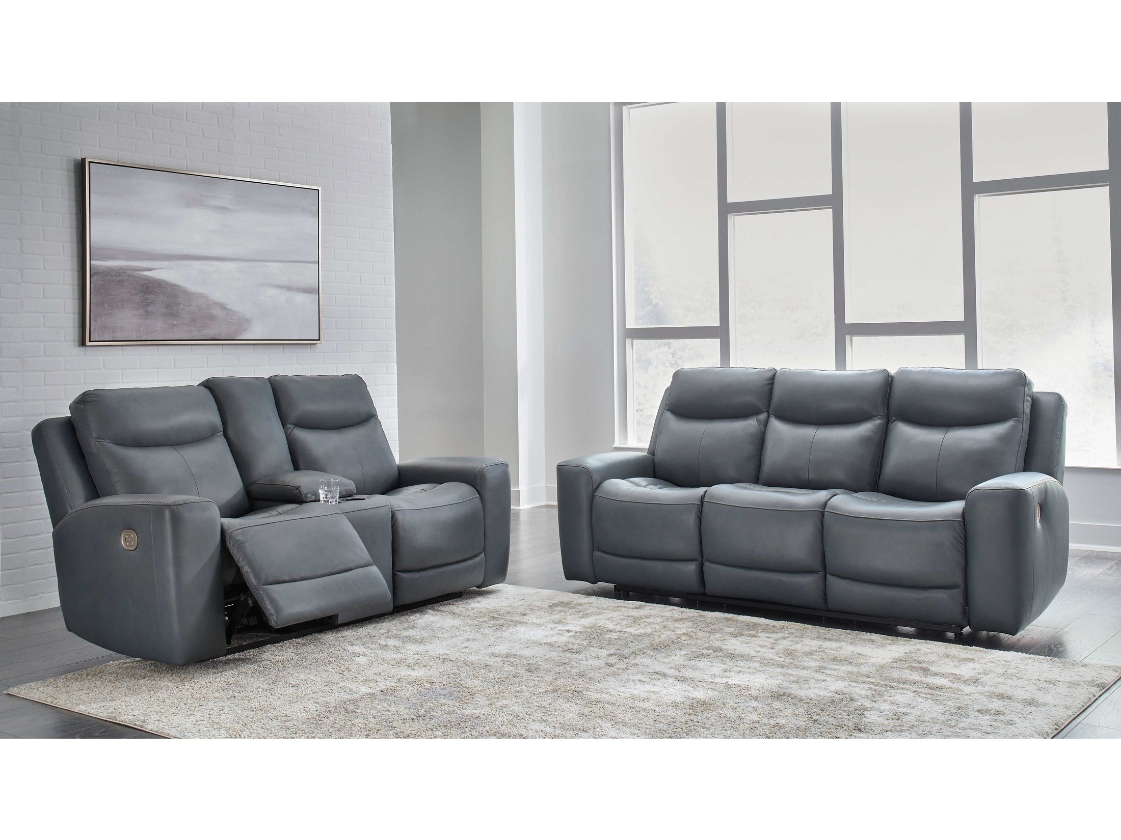 Mindanao Steel Power Reclining Living Room Set / 2pc