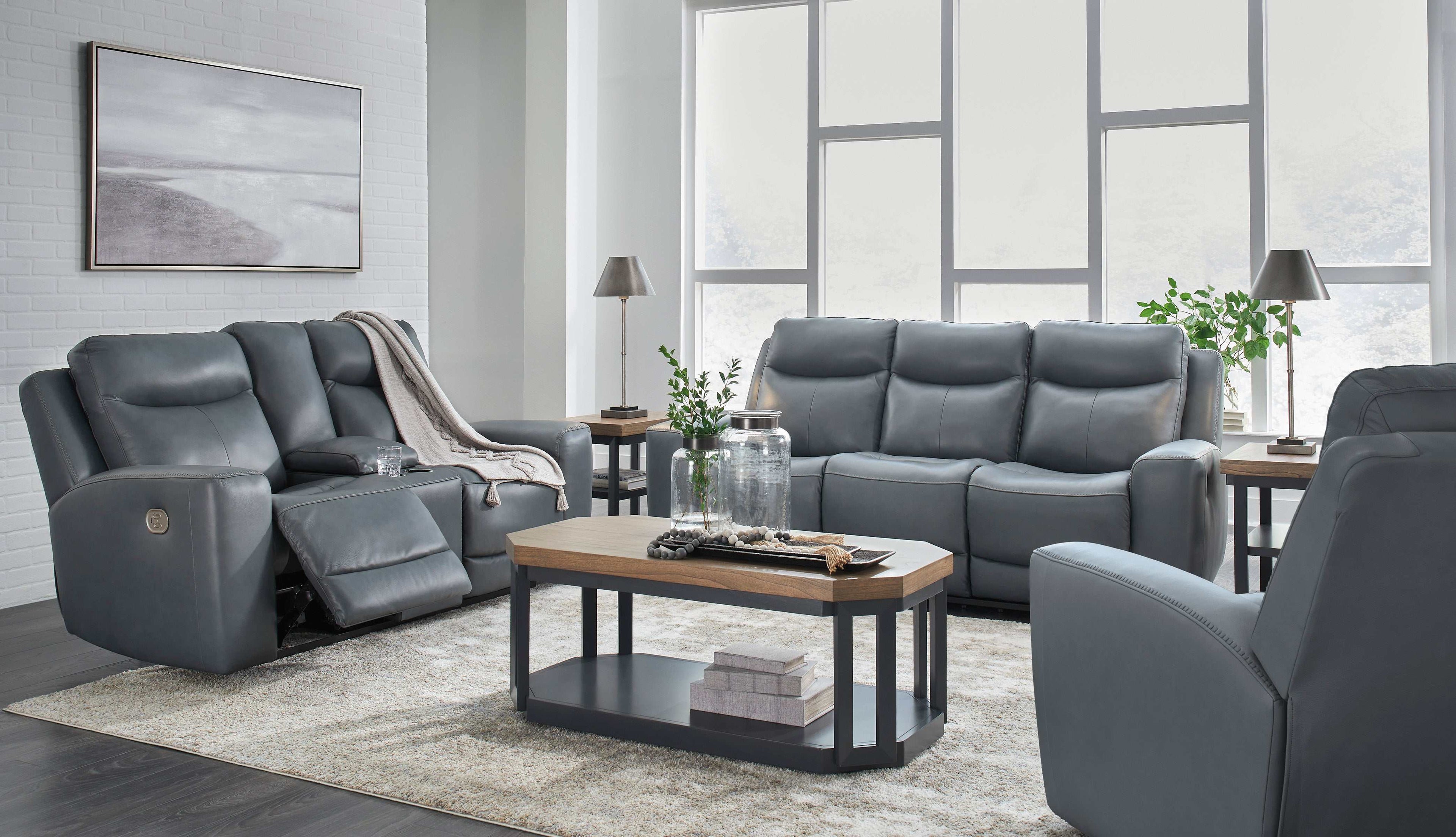 Mindanao Steel Power Reclining Living Room Set / 2pc
