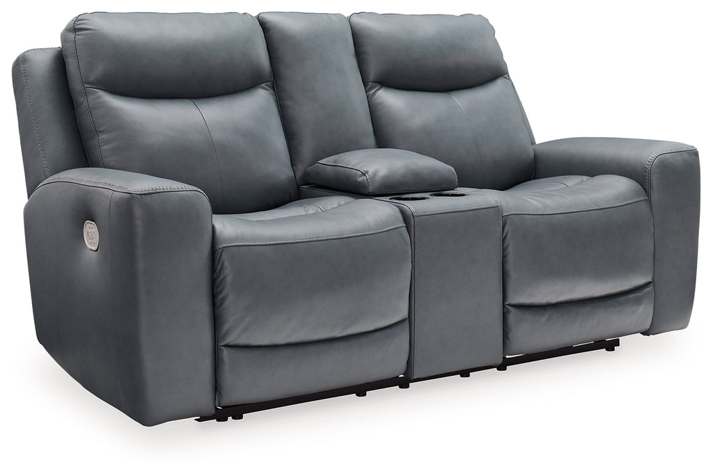 Mindanao Steel Power Reclining Loveseat w/ Console