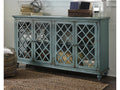 Mirimyn Antique Teal Accent Cabinet w/ 4 Door