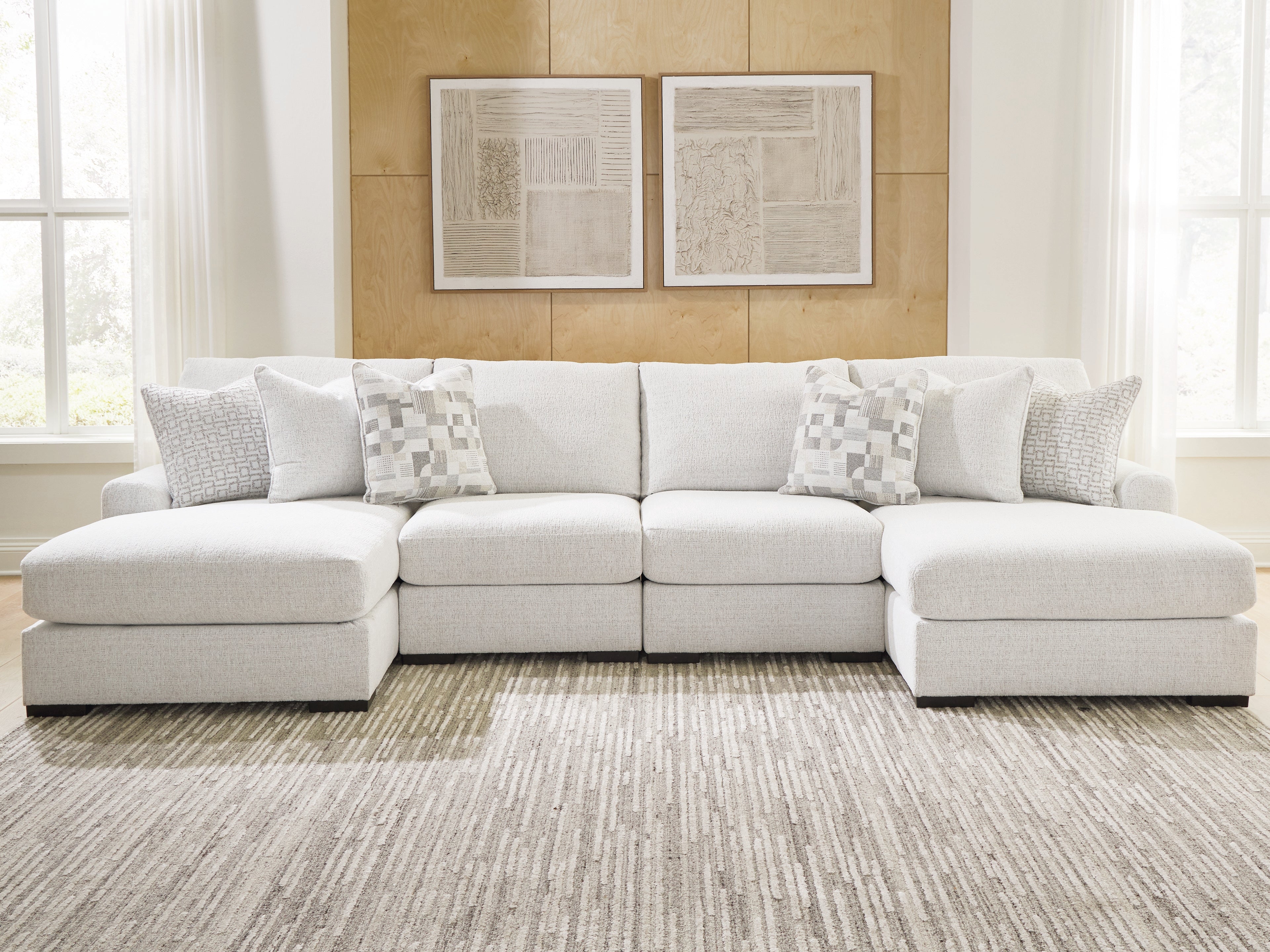 Misty-Lakes Chalk 4-Piece Double Chaise Sectional