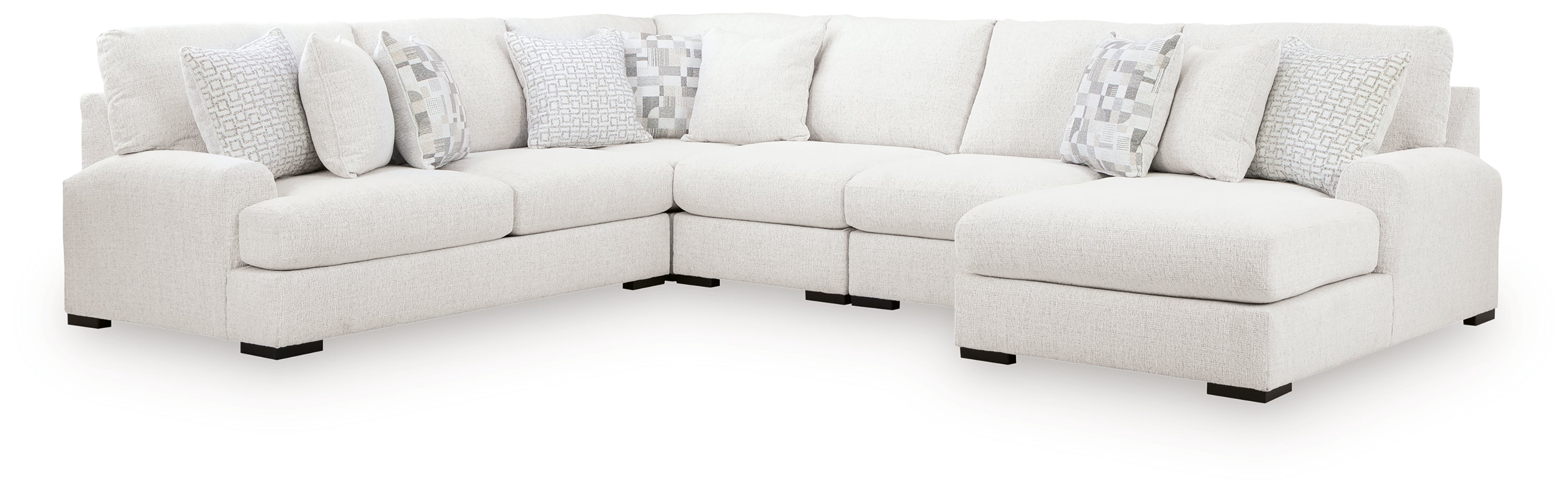 Misty-Lakes Chalk 5-Piece Sectional with Chaise