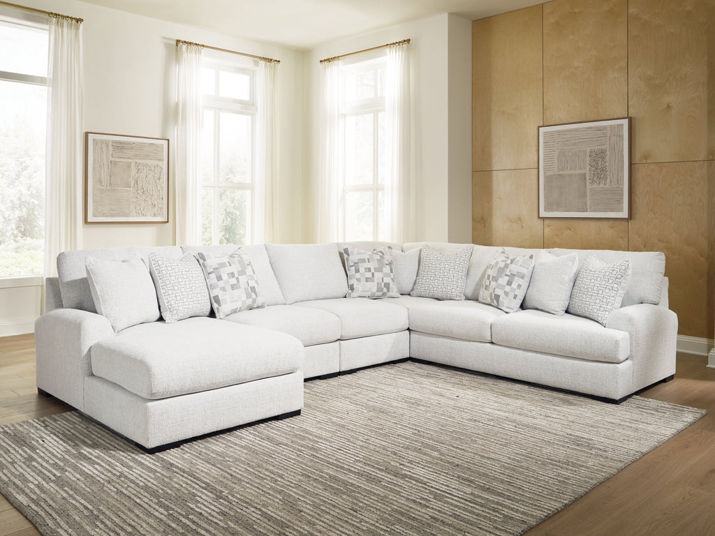 Misty-Lakes Chalk 5-Piece Sectional with Chaise