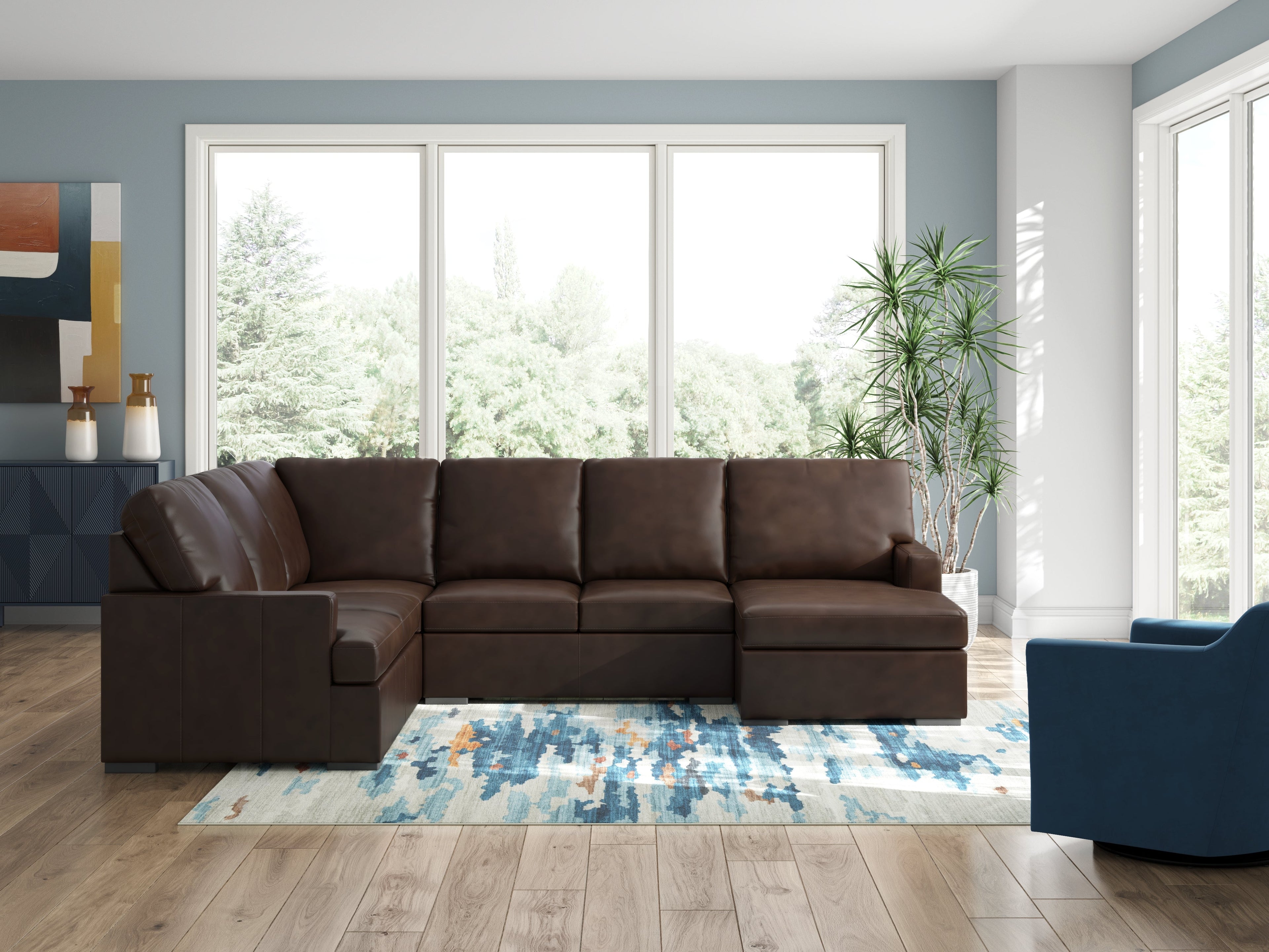 Modern Day Coffee 3-Piece Sectional with Chaise