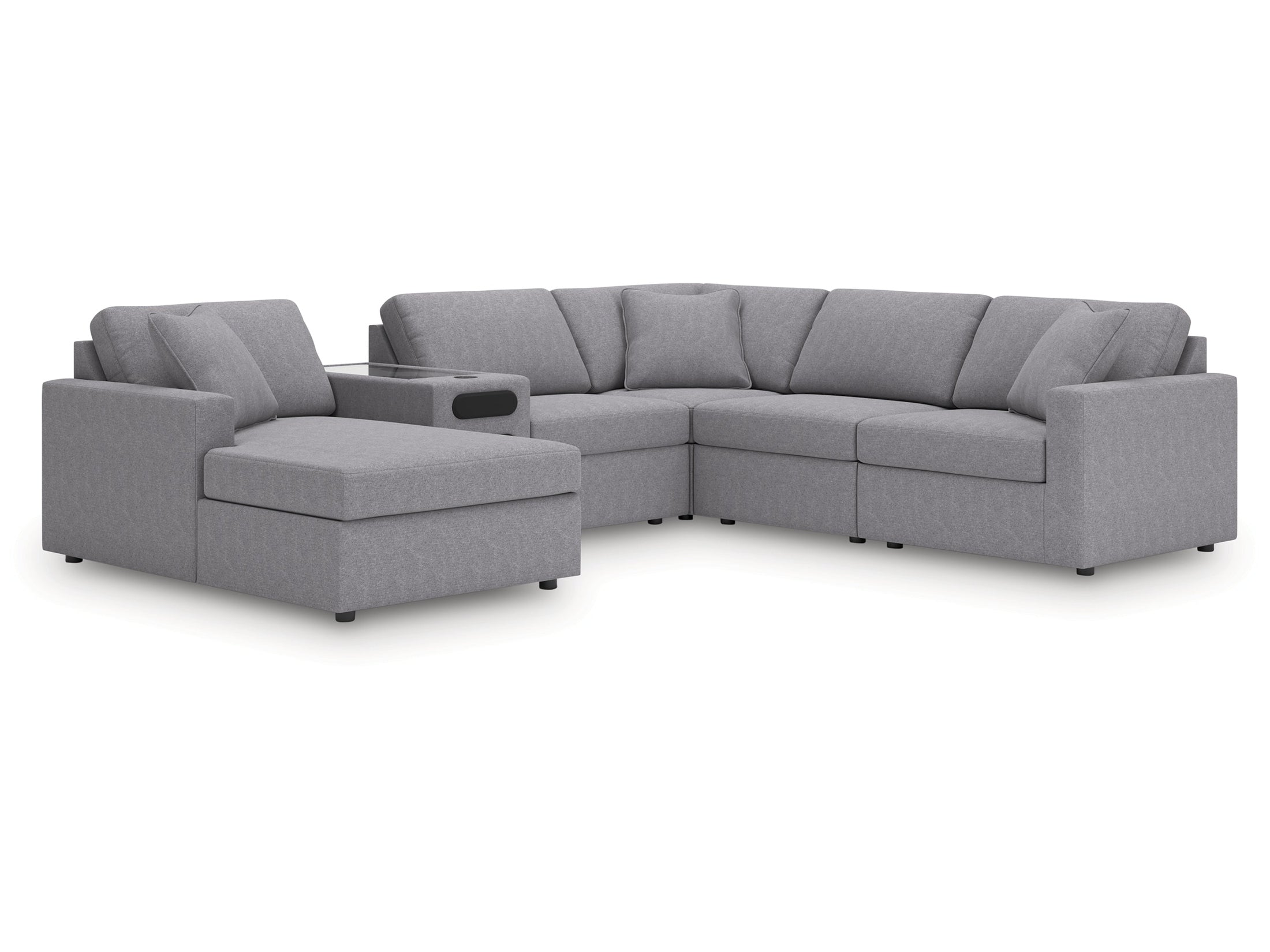 Modmax Granite 6-Piece Sectional with Audio System and Chaise