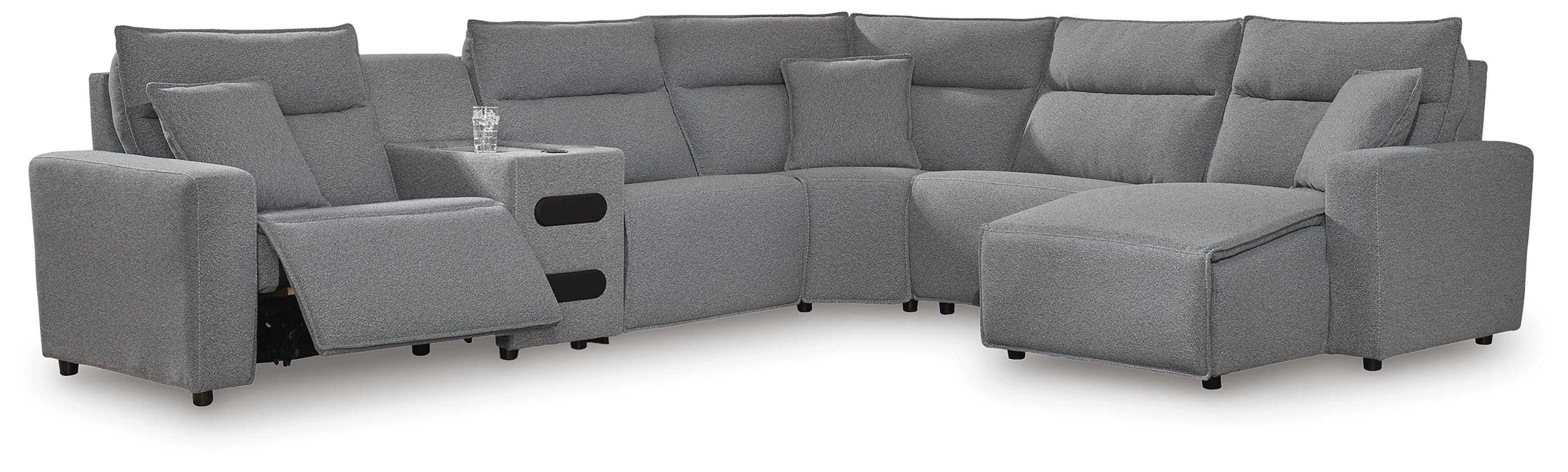 Modmax II Salt and Pepper 6 Pc Reclining Sectional