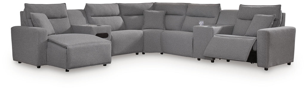 Modmax II Salt and Pepper 7 Pc Power Reclining Sectional