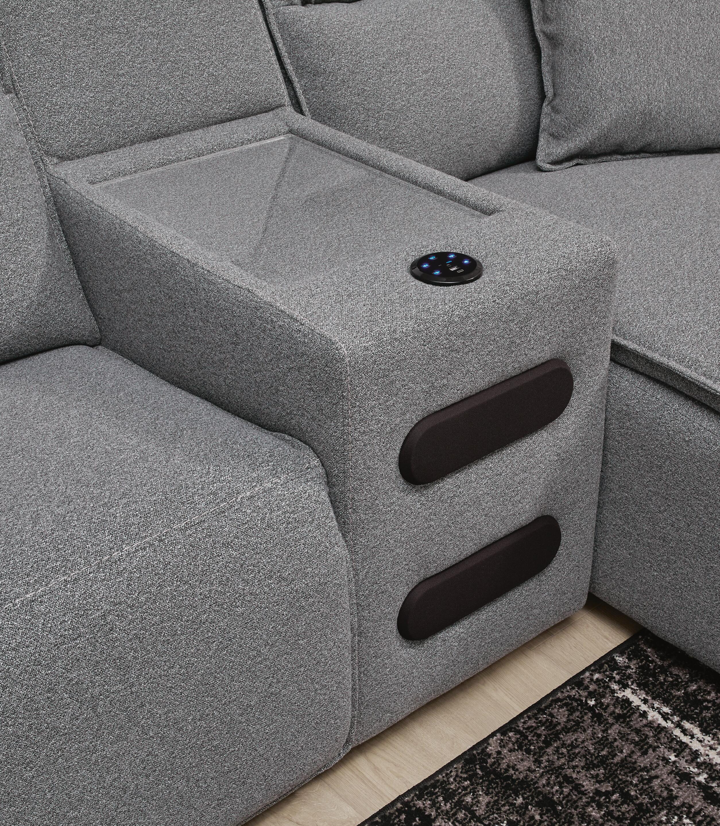Modmax II Salt and Pepper 7 Pc Power Reclining Sectional