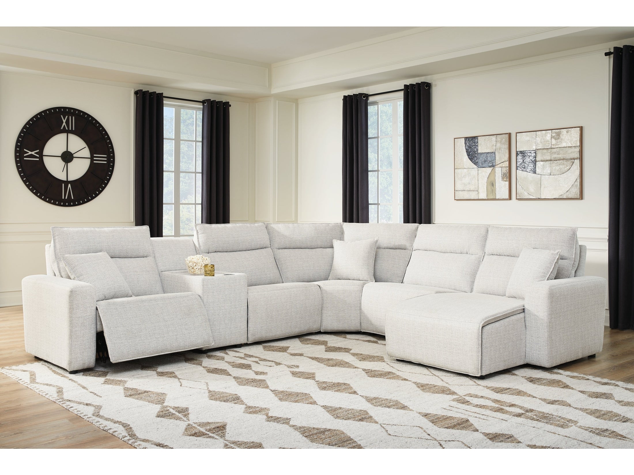 Modmax II Stone 6 Pc Power Reclining Sectional