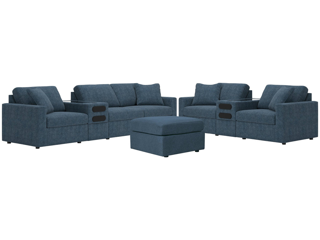 Modmax Ink 4 Pc Sectional Sofa, 3 Pc Sectional Loveseat and Ottoman
