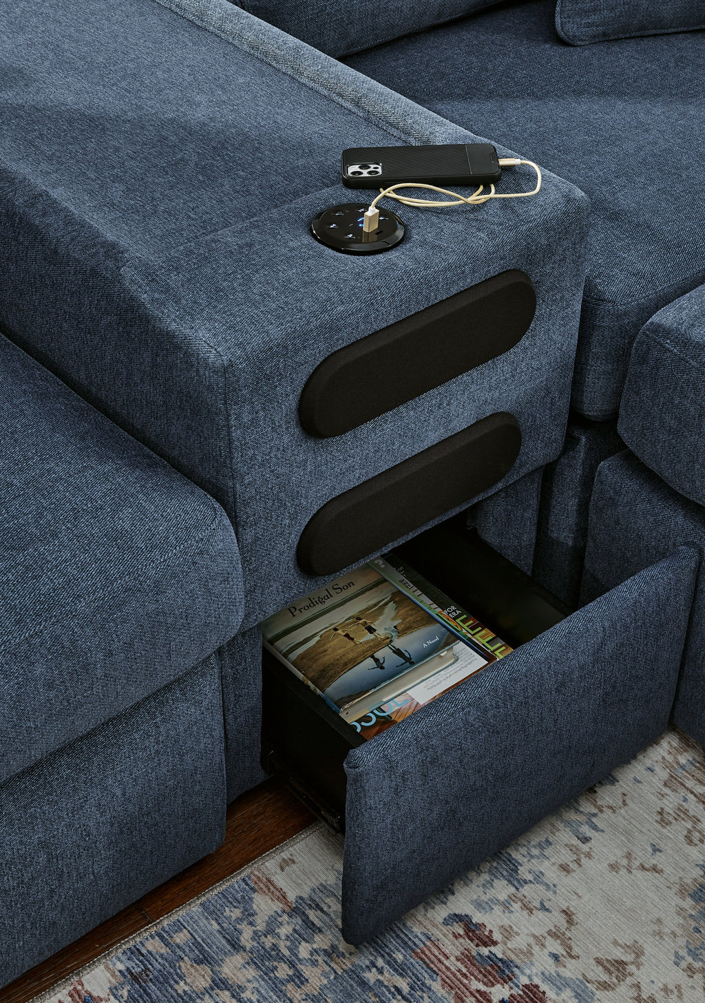 Modmax Ink 7-Piece Sectional with Audio Console
