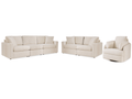Modmax Oyster 3 Pc Sectional Sofa, 2 Pc Sectional Loveseat and Swivel Glider Recliner