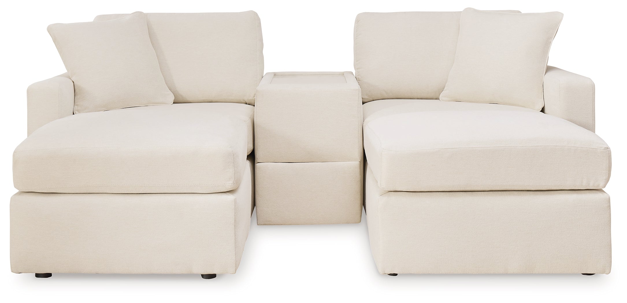 Modmax Oyster 3 Pc Sectional Sofa and 2 Pc Sectional Loveseat w/ Console