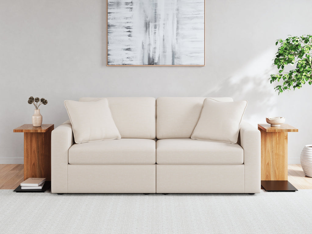 Modmax Oyster 3 Pc Sectional Sofa and 2 Pc Sectional Loveseat w/ Console
