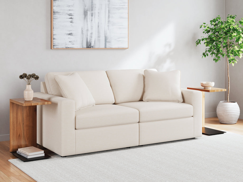 Modmax Oyster 3 Pc Sectional Sofa and 2 Pc Sectional Loveseat w/ Console