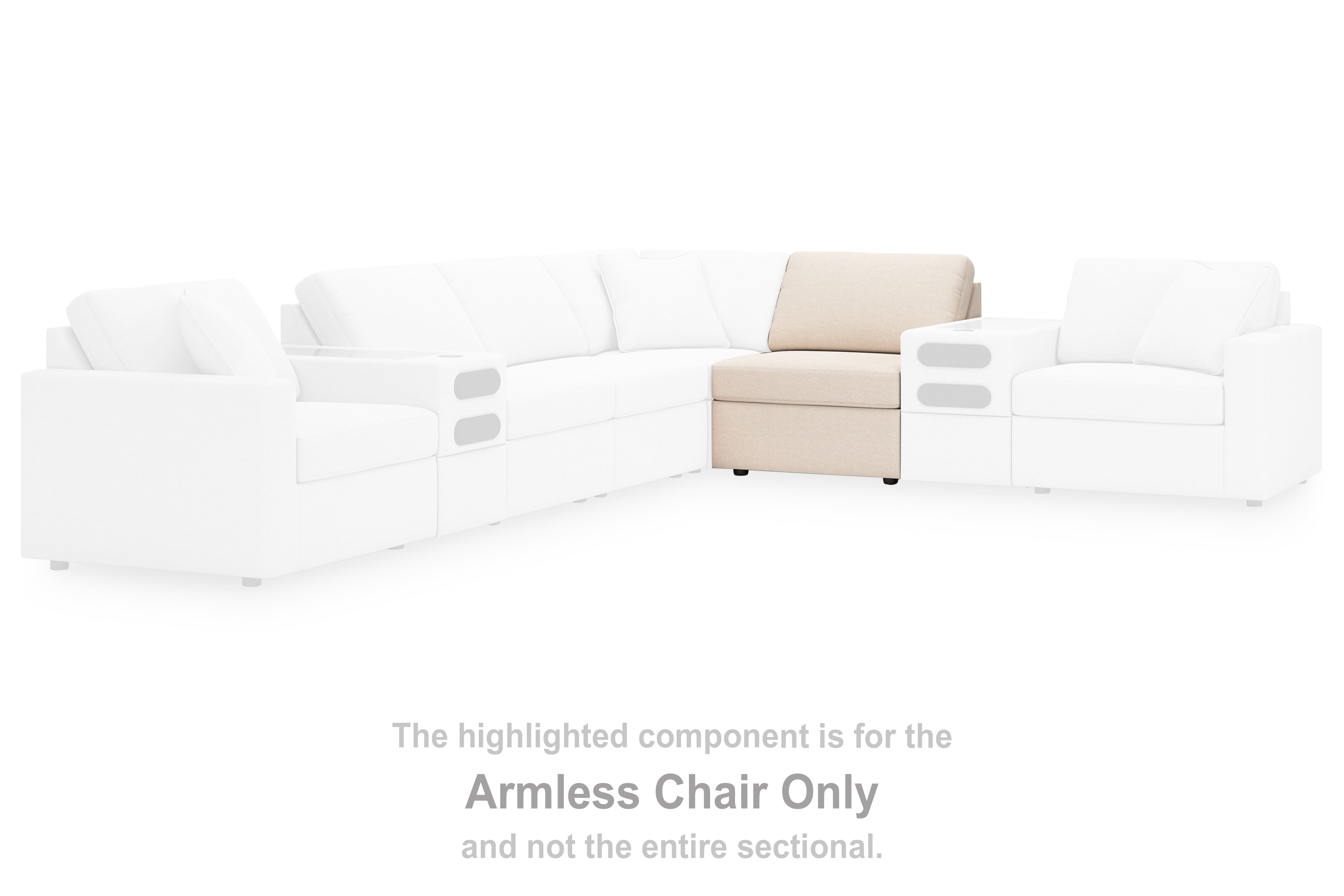 Modmax Oyster 4-Piece Sectional incl. Storage Console w/ Audio System