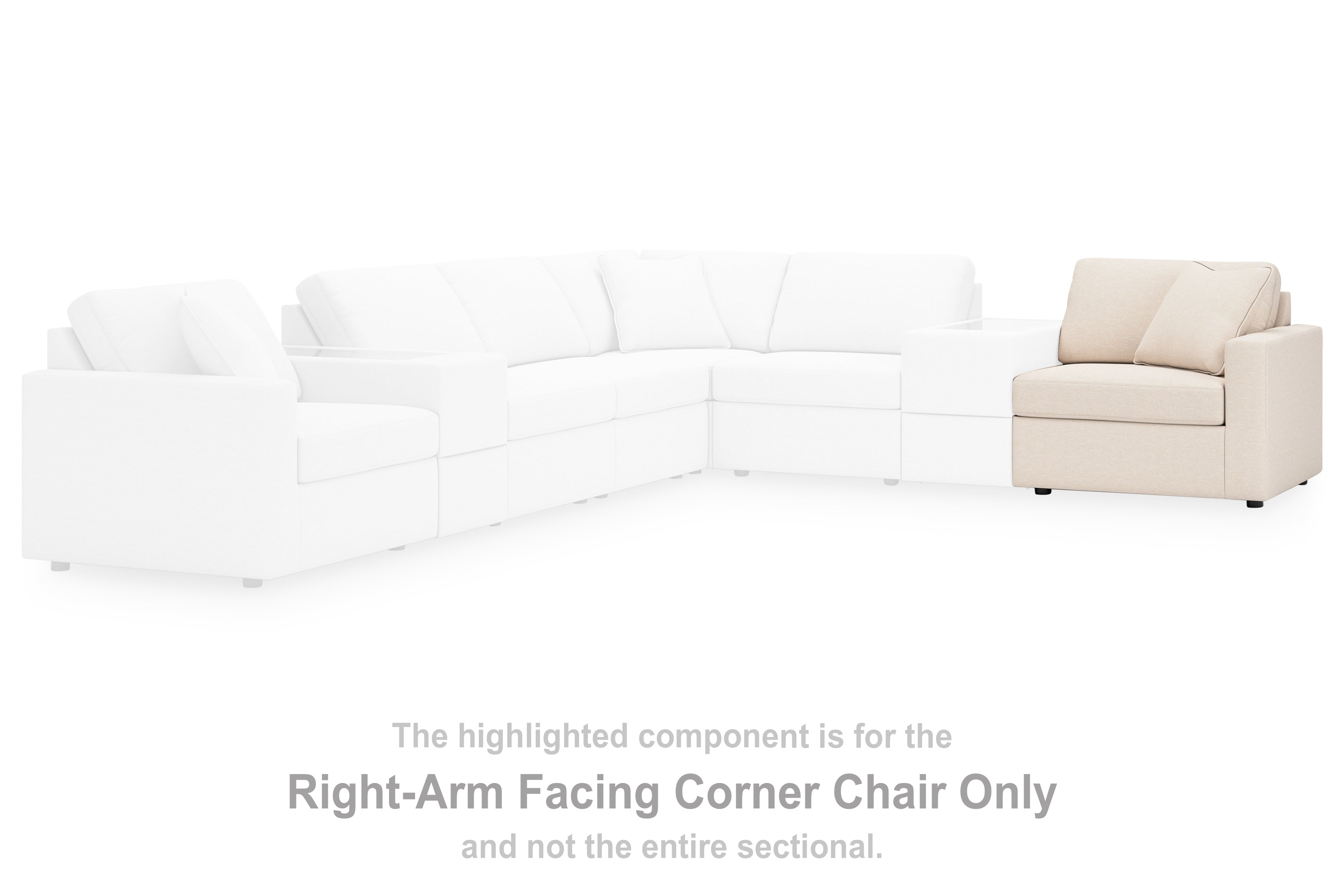 Modmax Oyster 4-Piece Sectional incl. Storage Console w/ Audio System