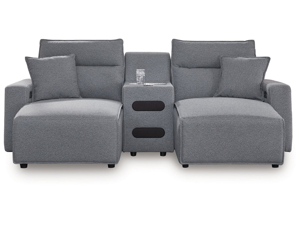 Modmax Salt and Pepper 3-Piece Power Reclining Sectional with Chaise